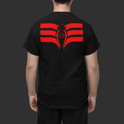 BLACK T-SHIRT WITH SMALL EAGLE - EAGLE ON THE BACK