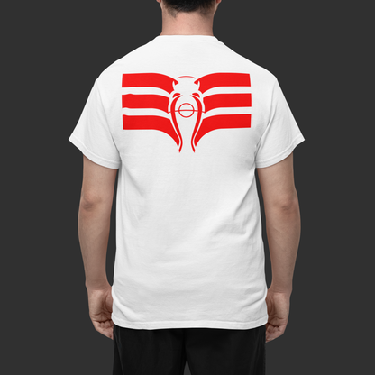 WHITE T-SHIRT WITH SMALL EAGLE - EAGLE ON THE BACK