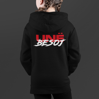 BLACK HOODIE FOR KIDS WITH LOGO - GRAFFITI ON THE BACK