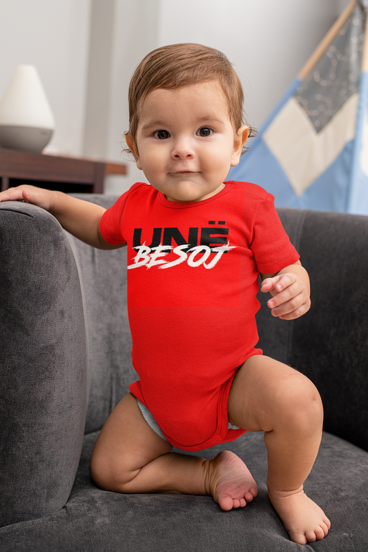 RED BODYSUIT FOR BABY WITH GRAFFITI
