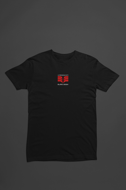 BLACK T-SHIRT WITH SMALL EAGLE - EAGLE ON THE BACK