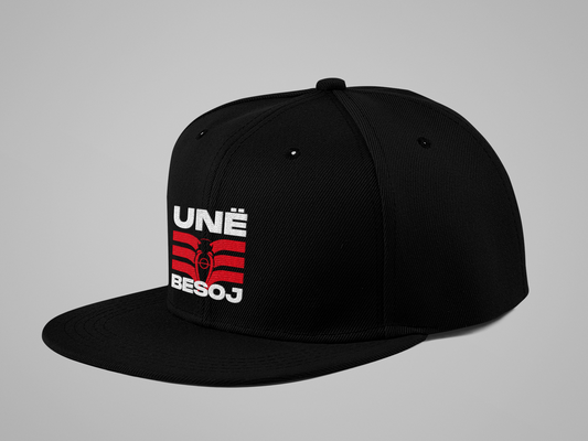 BLACK SNAPBACK HAT WITH RED EAGLE