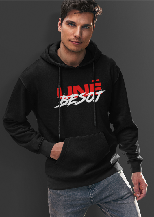 BLACK HOODIE WITH GRAFFITI - EAGLE ON THE BACK